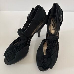 Candies Pump heels Black Size 7 Suede Patent Sexy